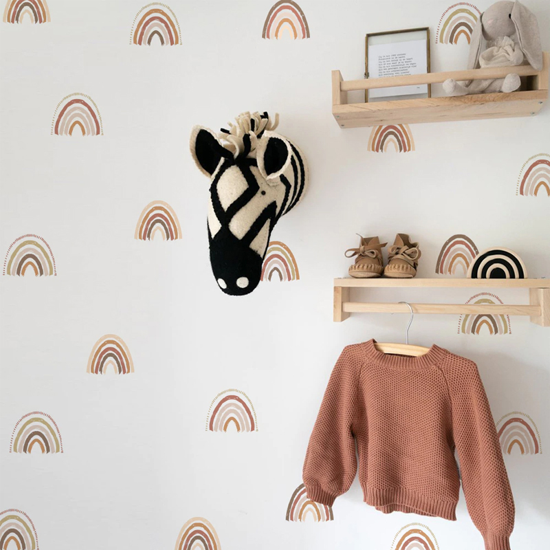 Baby Nursery Wallpaper - Boho Rainbow muurstickers muurstickers behang kinderkamer