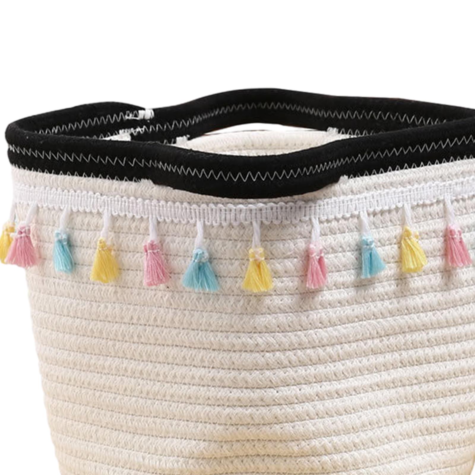 Baby Nursery Laundry Basket - Vouwbare katoenen touwen wasmand voor babydekens,