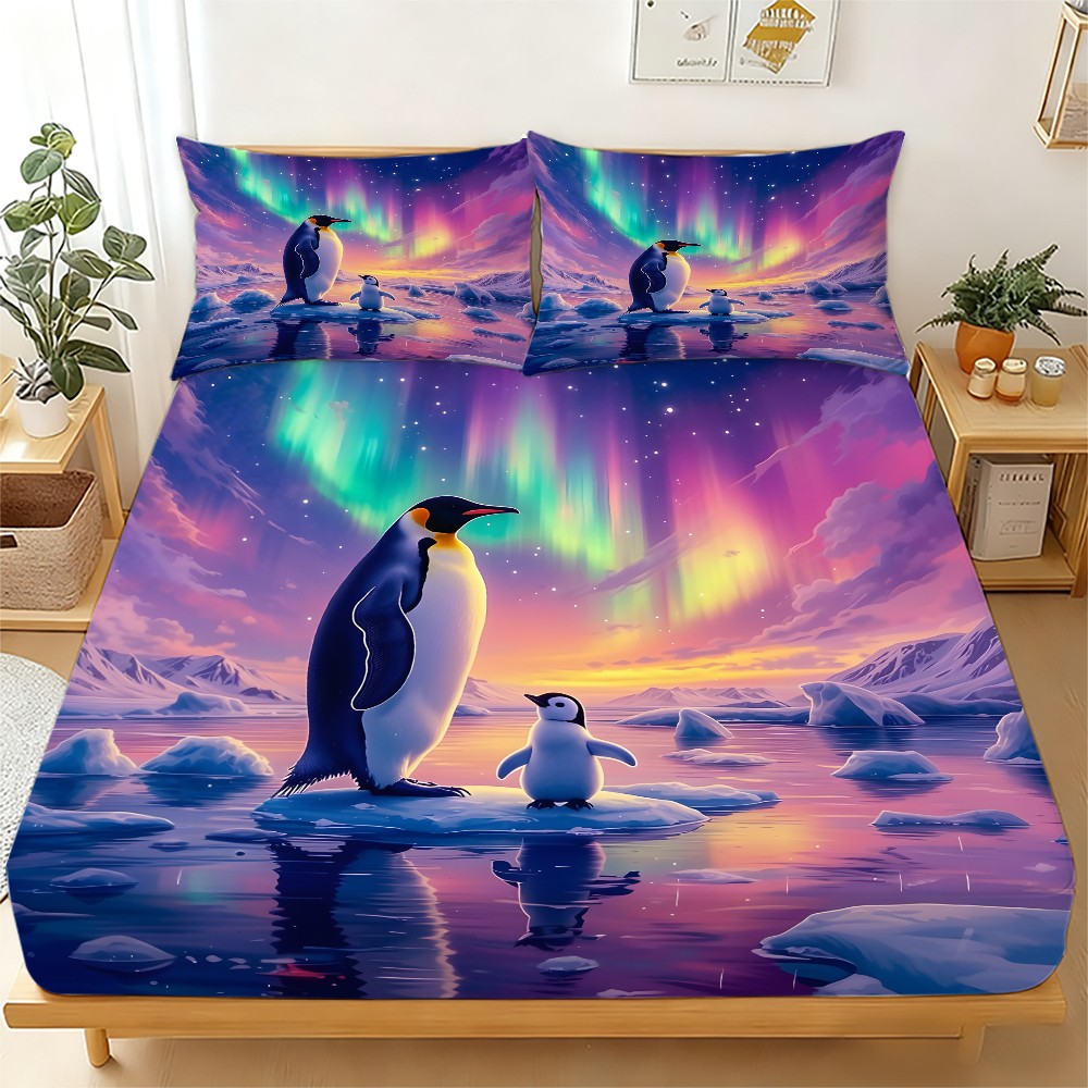 Baby Nursery Bedding - Aurora Penguin Beddengoedset Driedelige Set Bedrukt