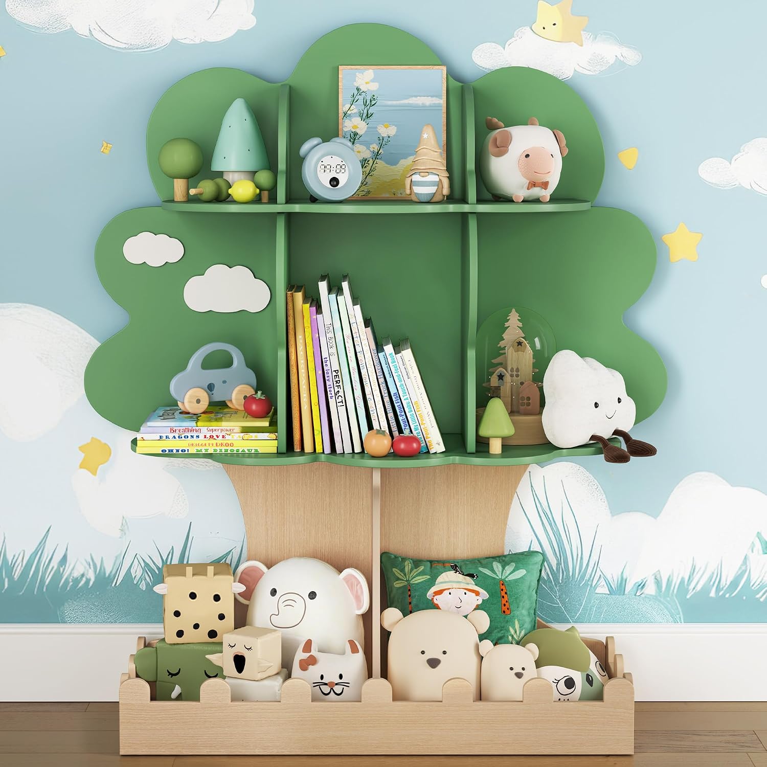 Baby Nursery Tree - Peuter Boomvormige Boekenplank Baby Montessori Houten