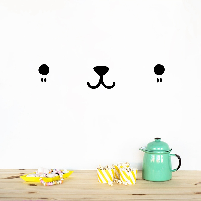 Baby Nursery Murals - Leuke Kawaii Gezicht Wall Art Decal