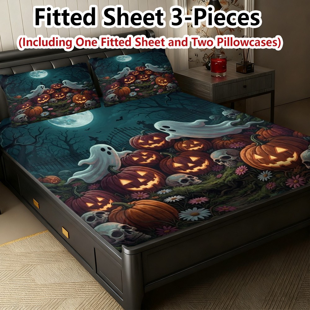 Baby Nursery Bedding - Halloween Pompoen Spook Spannlaken Matrasbeschermer Ademend