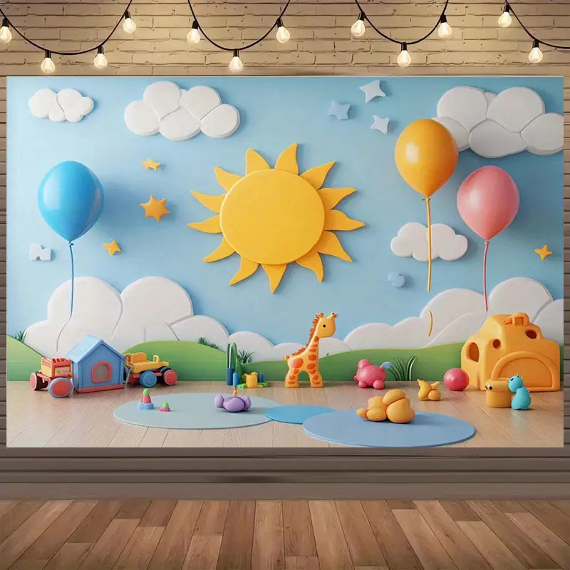 Baby Nursery Murals - Grote Cartoon Kinderkamer Wandsticker Muurschildering Zonneschijn