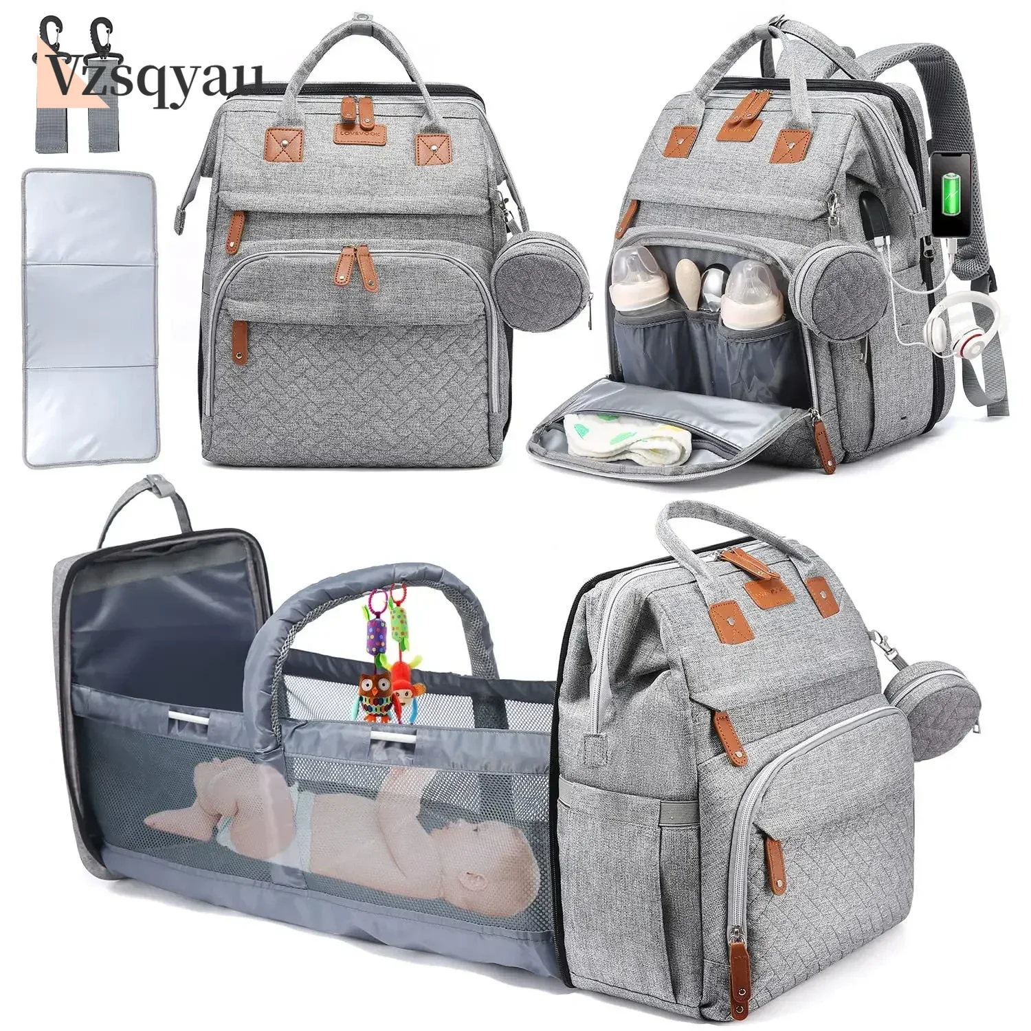 Baby Nursery Backpack - Nieuwe Baby Luier Luiertassen Aankleedstation Draagbare