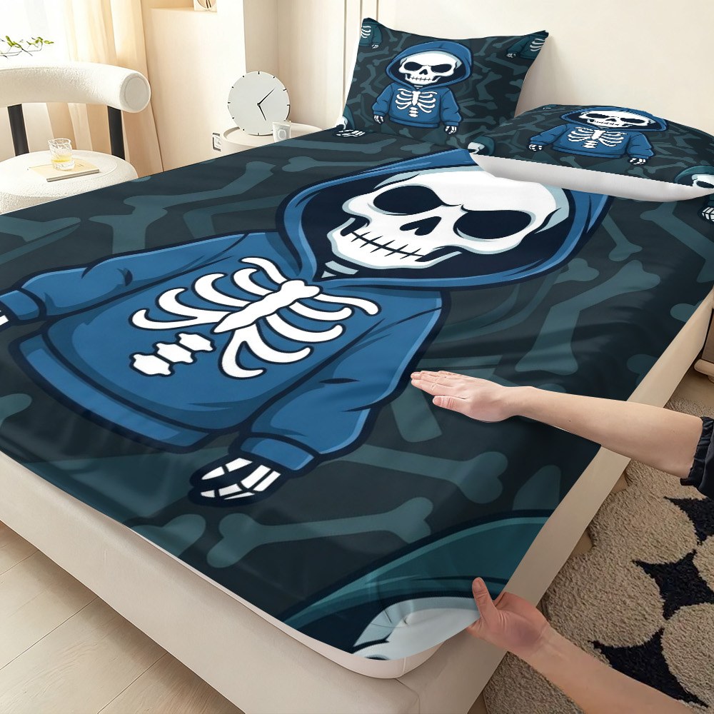 Baby Nursery Bedding - Schedel Hoodie Beddengoedset, Volledige Set, Matrasbeschermer,