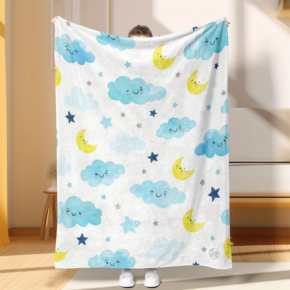 Baby Nursery Bedding - Schattig Wolken-Maan-Sterren Dekentje voor Baby's en