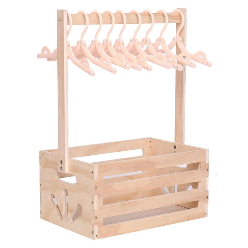 Baby Nursery Closet - Houten babyshower cadeaumand met handvat, opbergmand