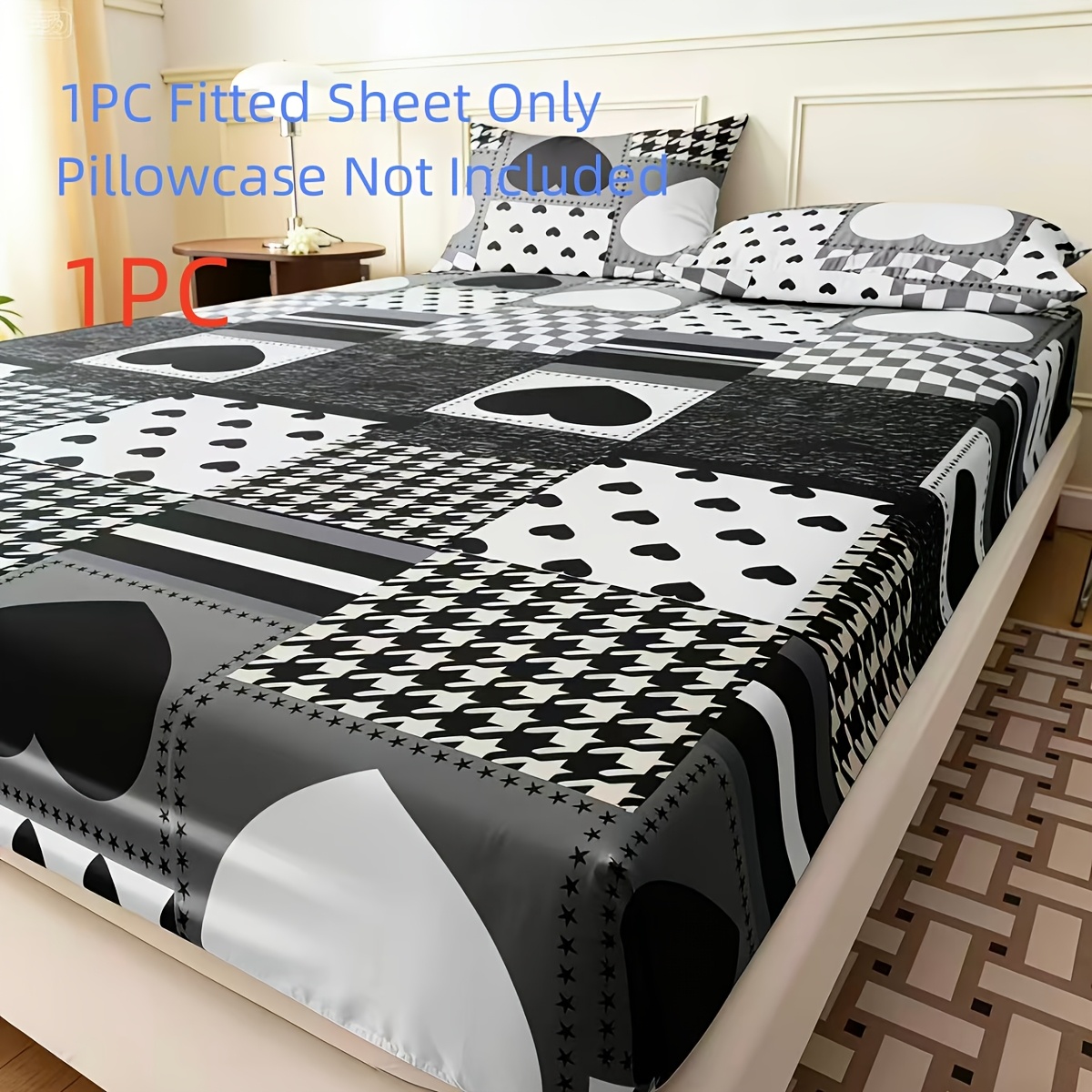 Baby Nursery Bedding - Trendy zwart-wit beddengoed met een hartvormig