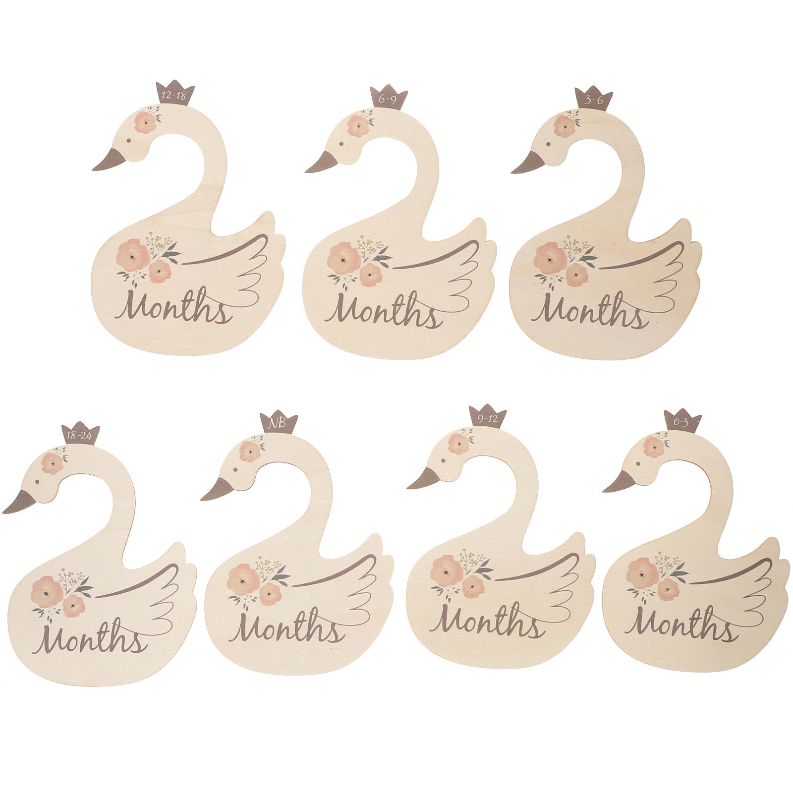 7 stuks zwanen babykleding maa - Baby Nursery Closet recensie en prijs