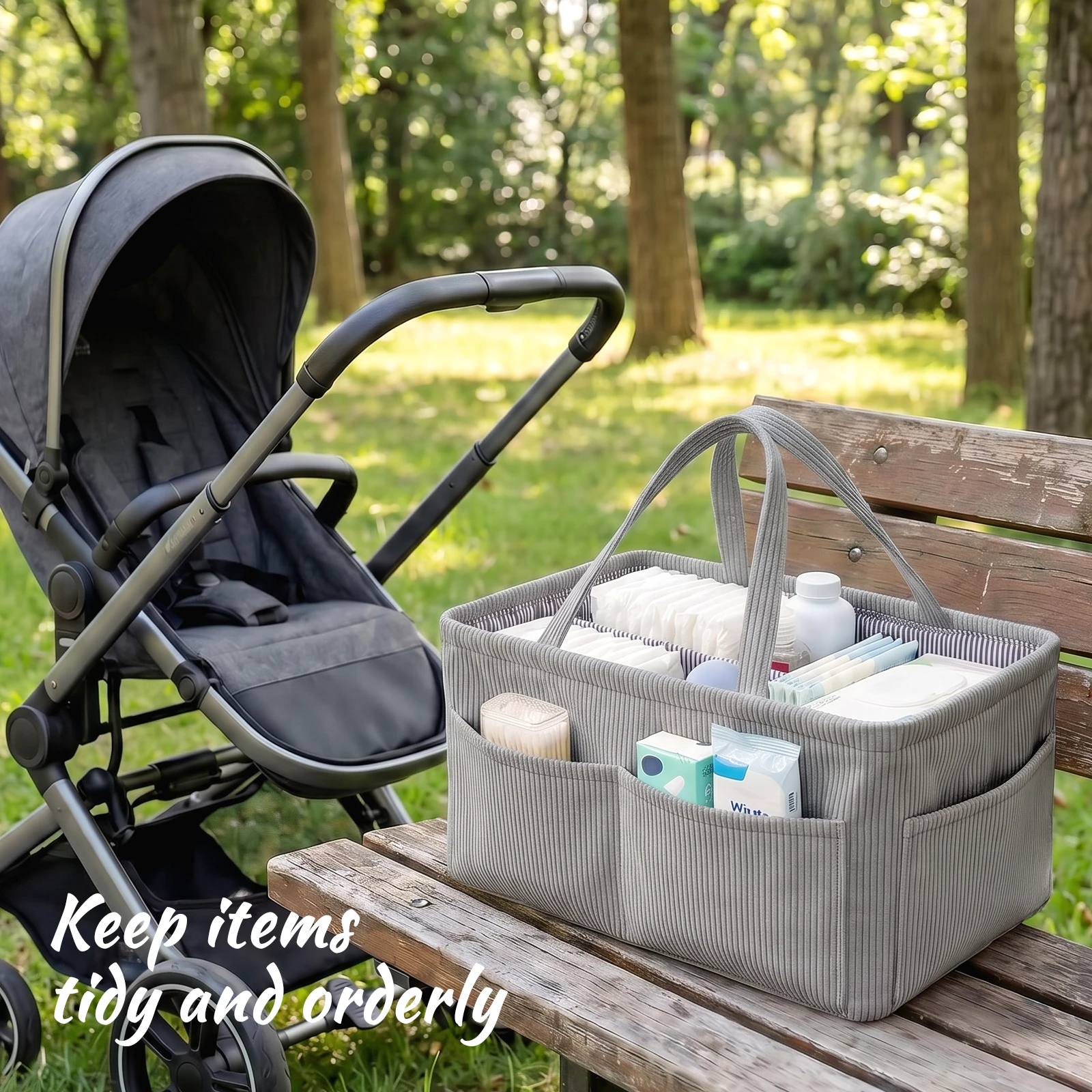 Opvouwbare luiers opbergmand v - Baby Nursery Fabric recensie en prijs