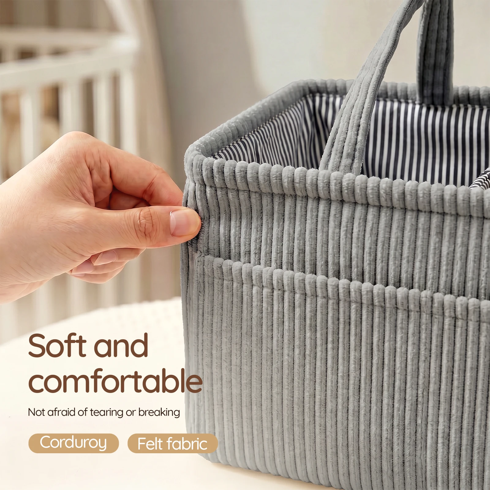 Opvouwbare luiers opbergmand v - Baby Nursery Fabric recensie en prijs