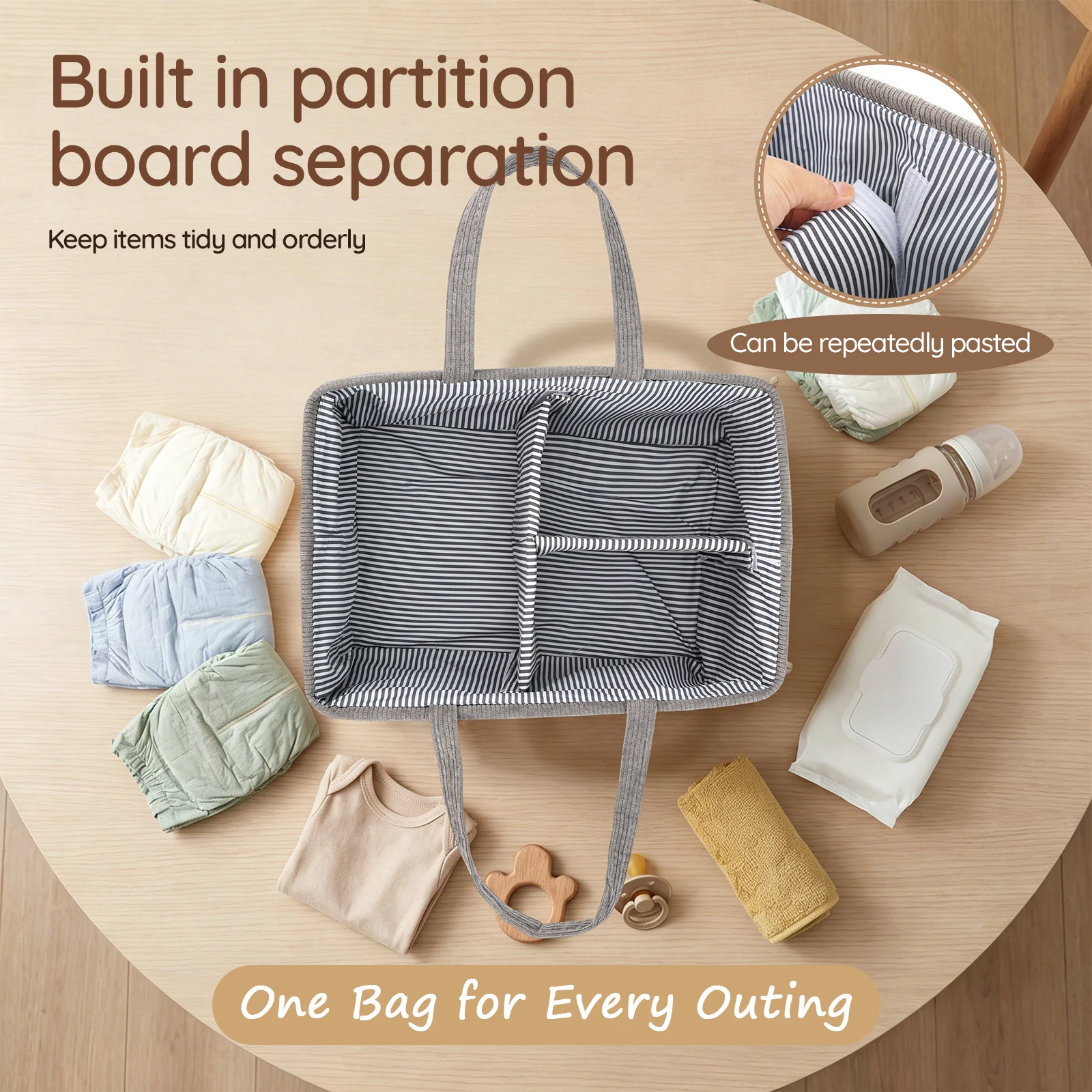 Opvouwbare luiers opbergmand v - Baby Nursery Fabric recensie en prijs