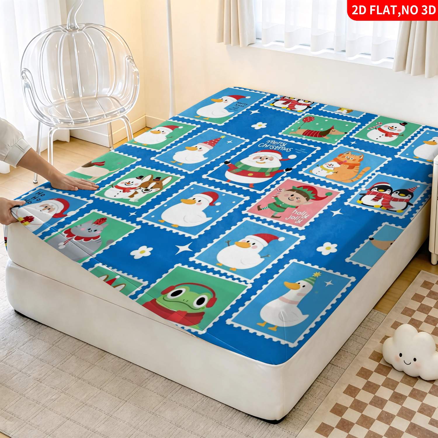 Kerst-dierenprint blauwe bedde - Baby Nursery Bedding recensie en prijs