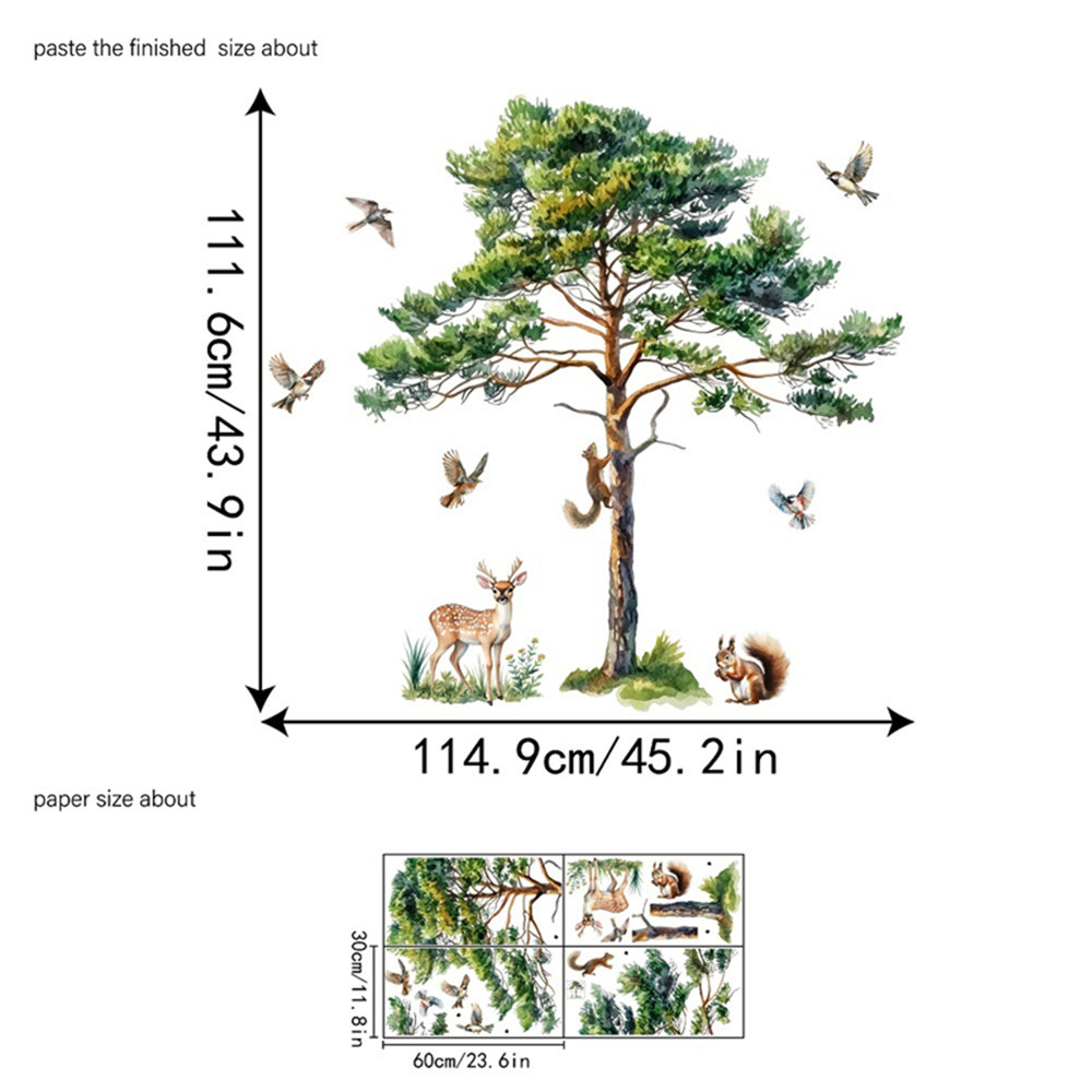 Grote dennenhouten wandsticker - Baby Nursery Wallpaper recensie en prijs