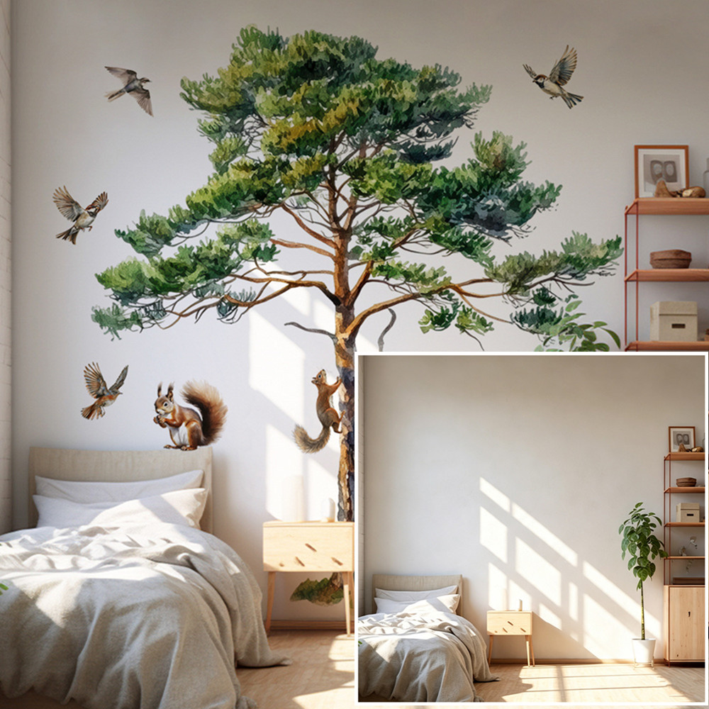 Grote dennenhouten wandsticker - Baby Nursery Wallpaper recensie en prijs