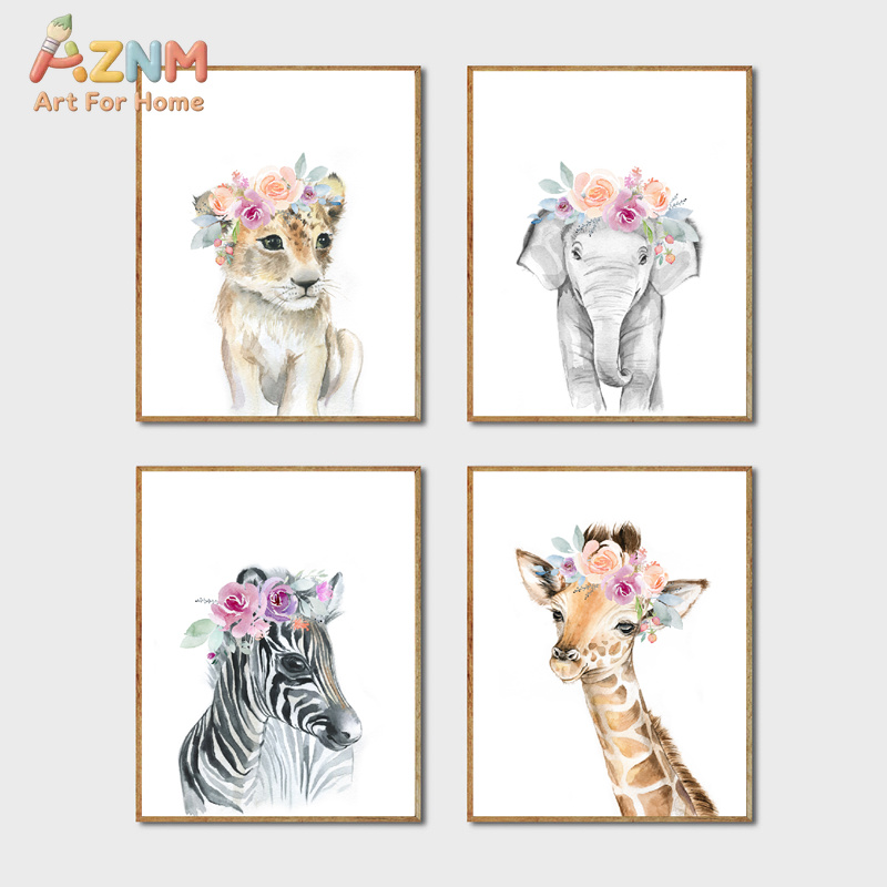 Dieren Bloemenkroon Kunst Deco - Baby Nursery Girl recensie en prijs