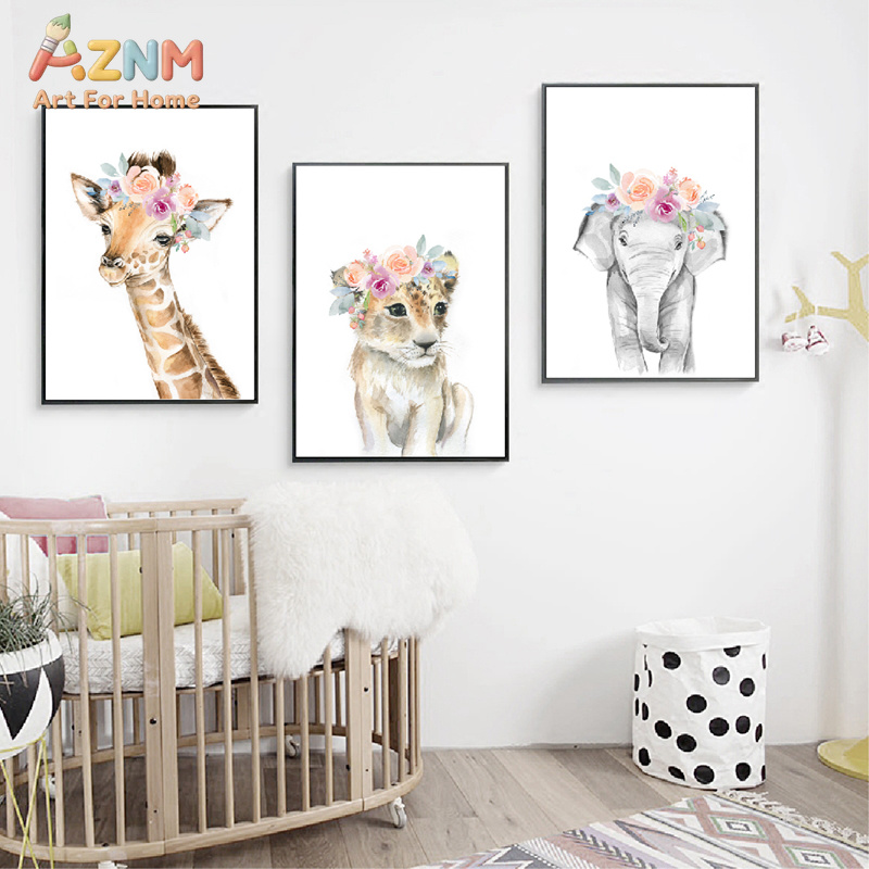 Dieren Bloemenkroon Kunst Deco - Baby Nursery Girl recensie en prijs