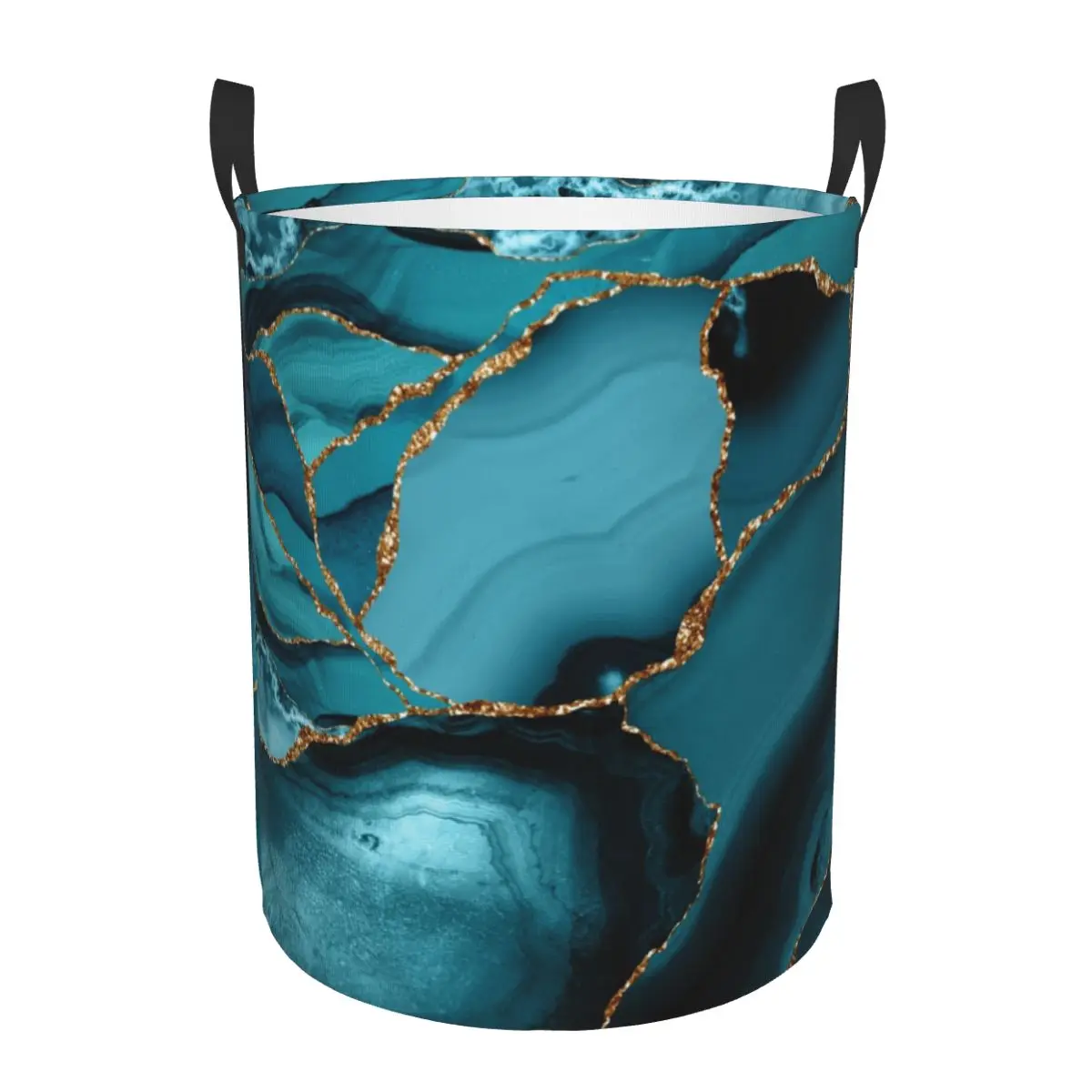 Aangepaste blauwgroen en goud  - Baby Nursery Laundry Basket recensie en prijs