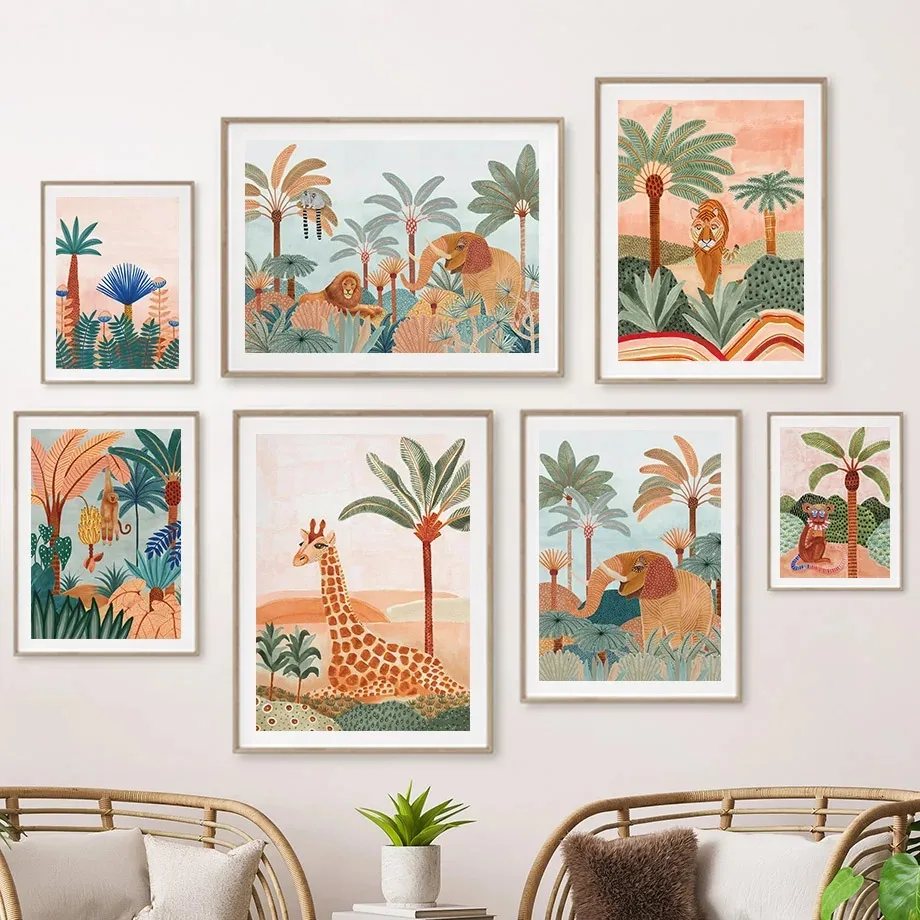 Boho Jungle Dieren Tijger Aap  - Baby Nursery Tree recensie en prijs