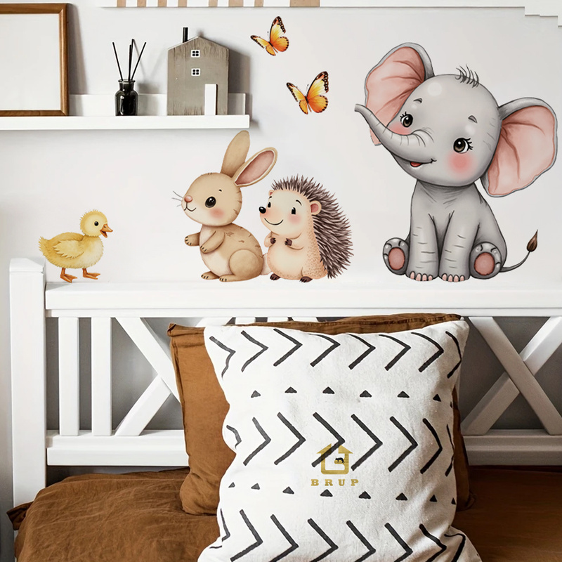 Cartoon dier muursticker - oli - Baby Nursery Room recensie en prijs