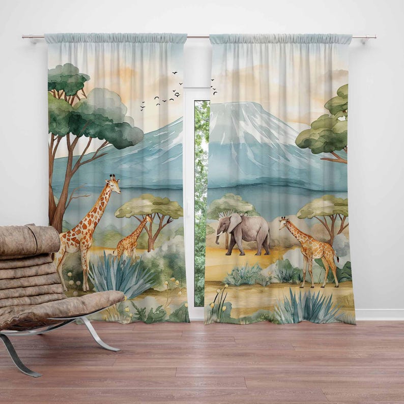 Safari Dieren Kindergordijnen  - Baby Nursery Office recensie en prijs
