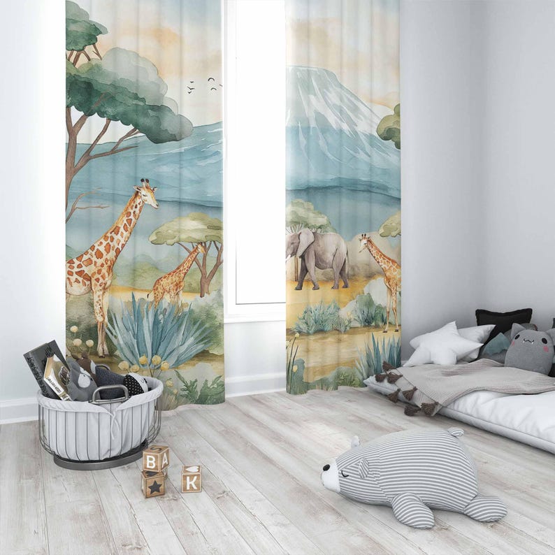 Safari Dieren Kindergordijnen  - Baby Nursery Office recensie en prijs