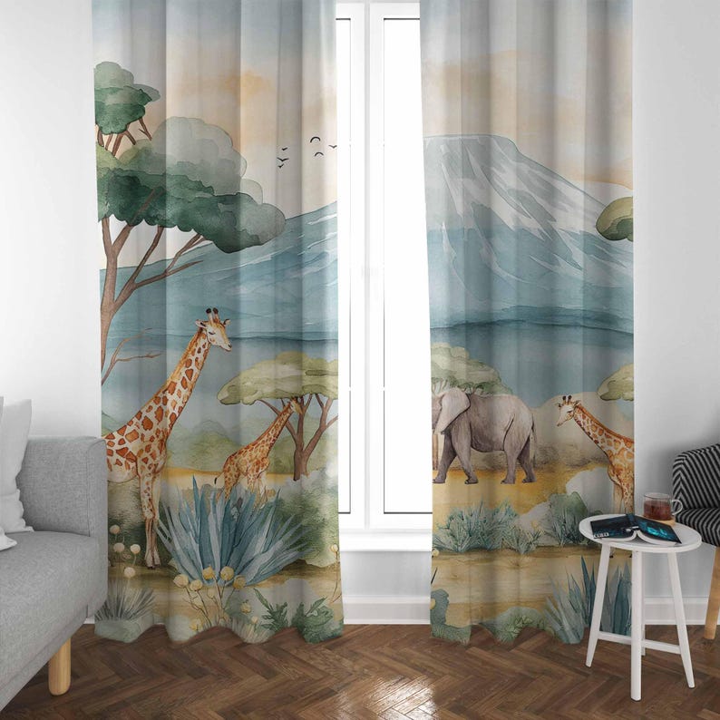 Safari Dieren Kindergordijnen  - Baby Nursery Office recensie en prijs
