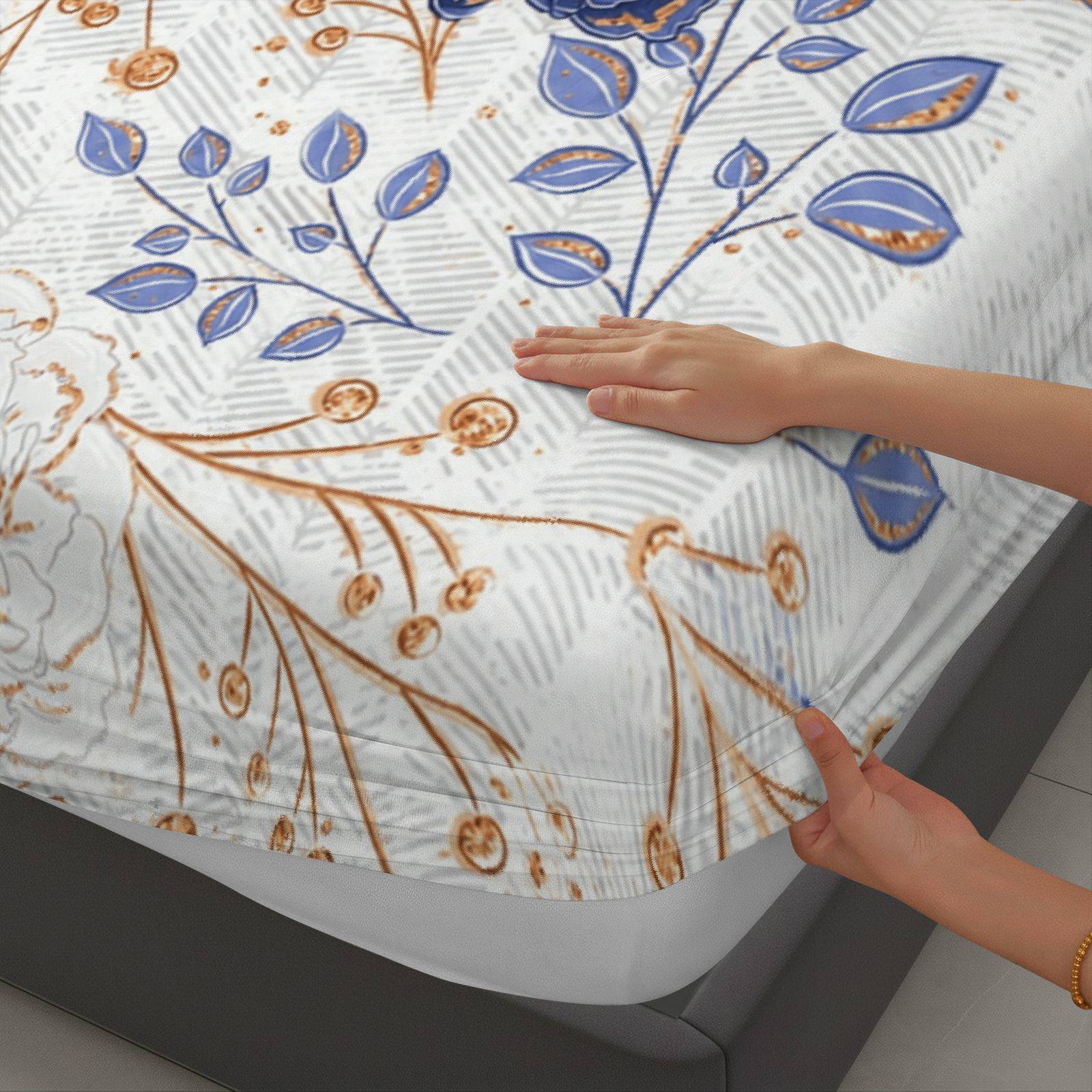 Driedelige blauwe bloemen hoes - Baby Nursery Bedding recensie en prijs