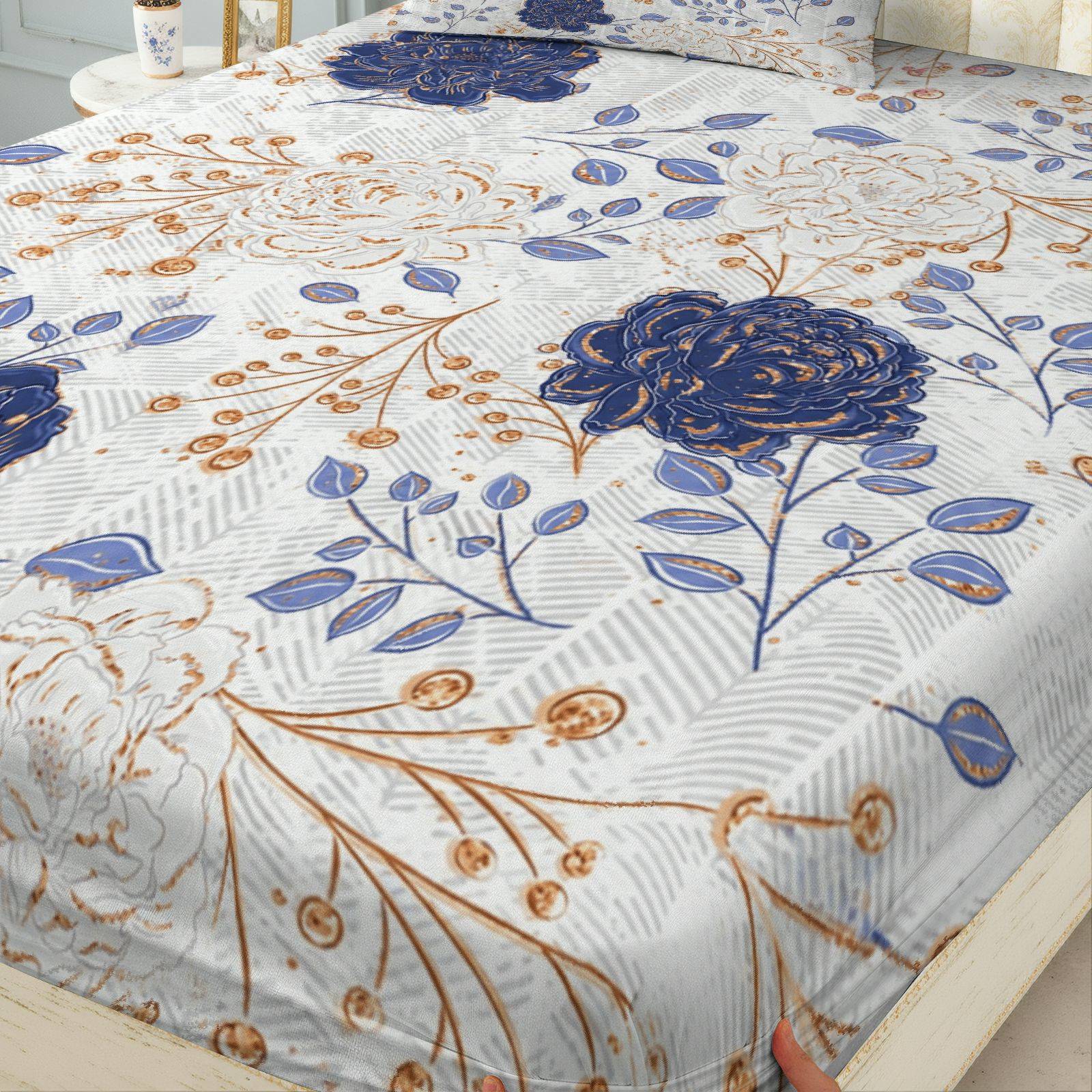 Driedelige blauwe bloemen hoes - Baby Nursery Bedding recensie en prijs
