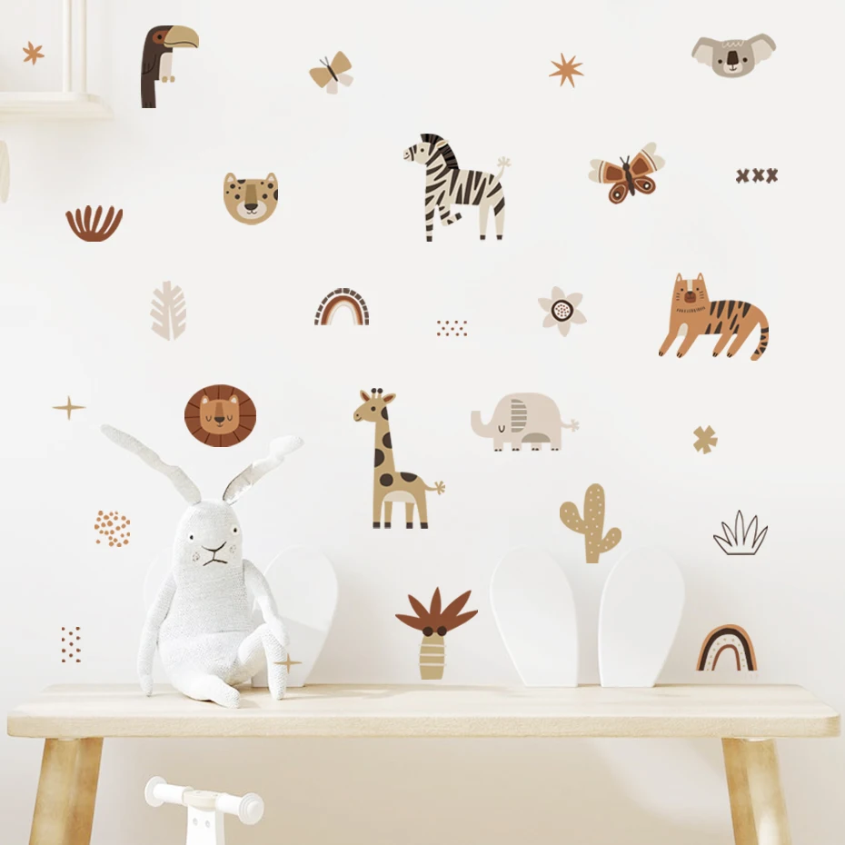 Cartoon Afrika Dieren Olifant  - Baby Nursery Wallpaper recensie en prijs