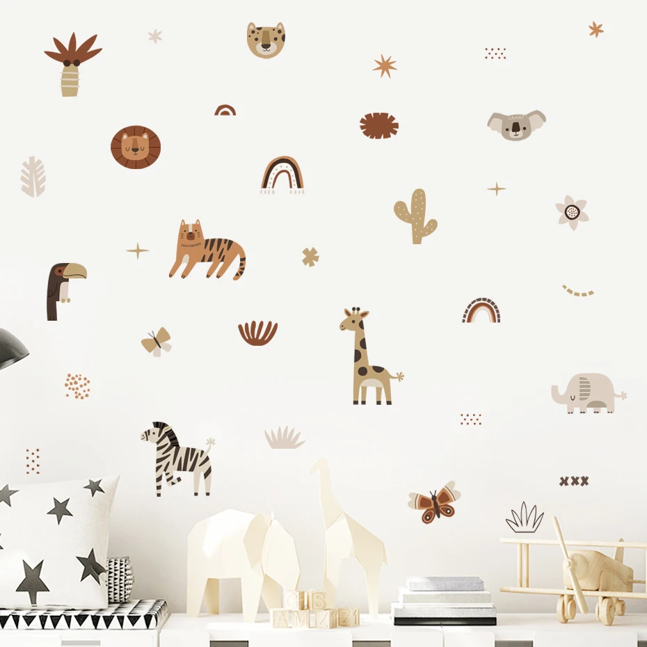 Cartoon Afrika Dieren Olifant  - Baby Nursery Wallpaper recensie en prijs