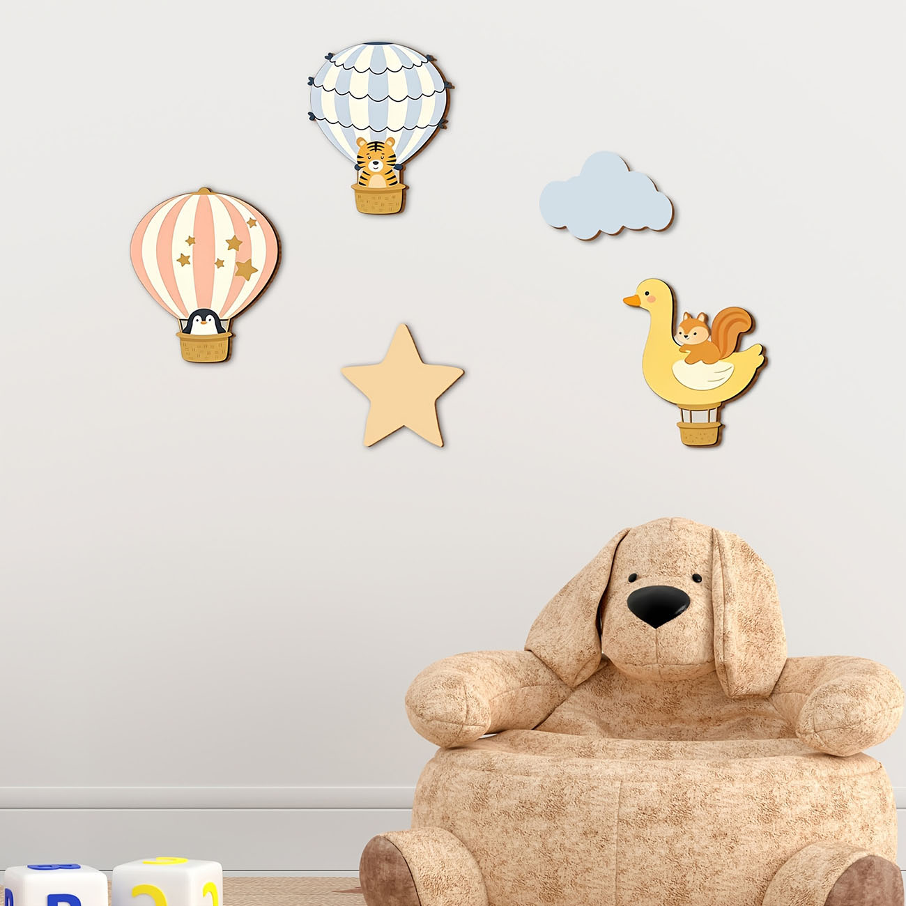 5 stuks dieren heteluchtballon - Baby Nursery Wallpaper recensie en prijs