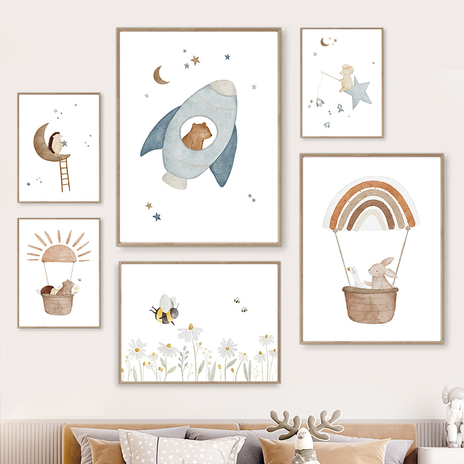 Cartoon Dieren Kinderkamer Muu - Baby Nursery Murals recensie en prijs